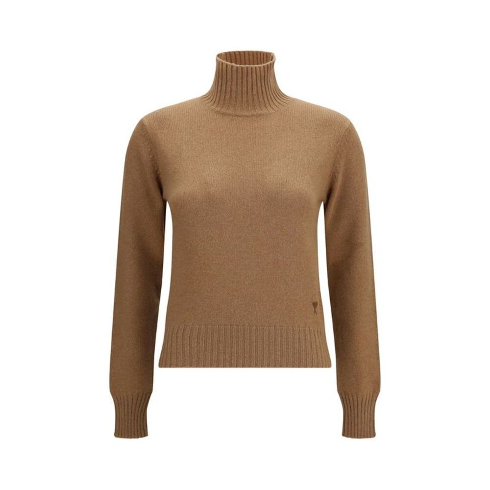 Ami Paris Brown Cashmere Women's Turtleneck